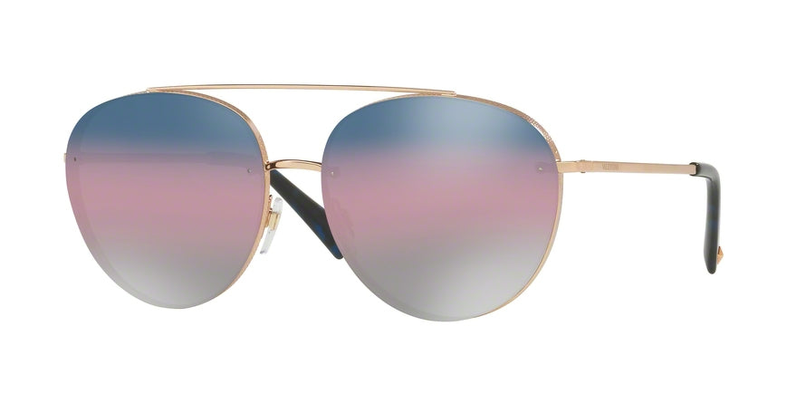 Valentino VA2009 Pilot Sunglasses  3004E6-ROSE GOLD 58-15-135 - Color Map pink