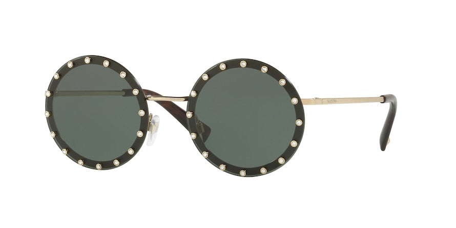 Valentino VA2010B Round Sunglasses  300371-LIGHT GOLD 58-18-140 - Color Map gold