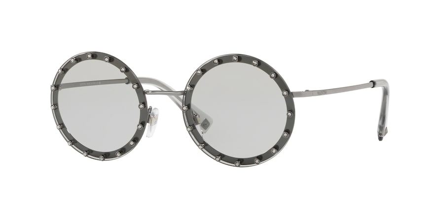 Valentino VA2010B Round Sunglasses  300587-GUNMETAL 52-18-135 - Color Map gunmetal