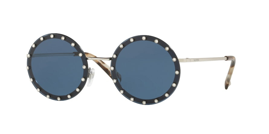 Valentino VA2010B Round Sunglasses  300680-SILVER 58-18-140 - Color Map silver