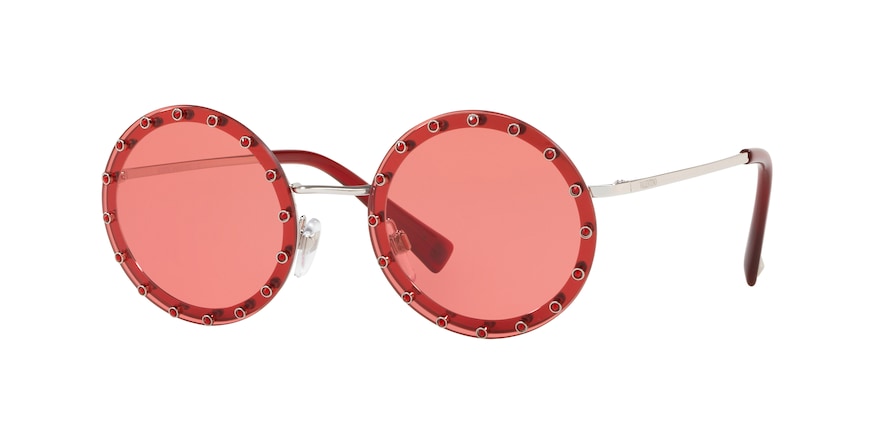 Valentino VA2010B Round Sunglasses  300684-SILVER 52-18-135 - Color Map silver