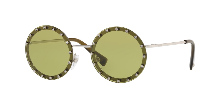 Valentino VA2010B Round Sunglasses  3044/2-SILVER 52-18-135 - Color Map silver