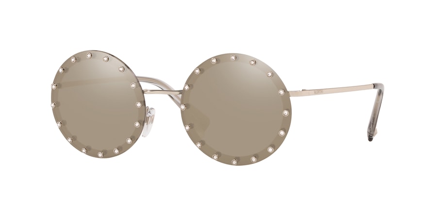 Valentino VA2010B Round Sunglasses  3057T7-SILVER GOLD PLATED 58-18-140 - Color Map silver