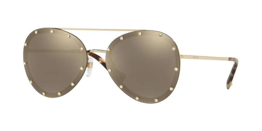 Valentino VA2013 Pilot Sunglasses  30035A-LIGHT GOLD 58-16-140 - Color Map gold