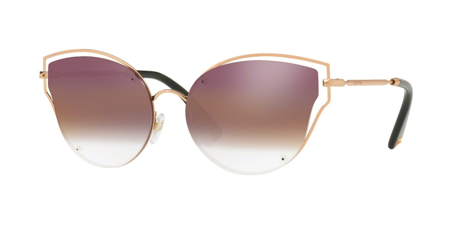 Valentino VA2015 Irregular Sunglasses  3004E7-ROSE GOLD 58-17-140 - Color Map pink