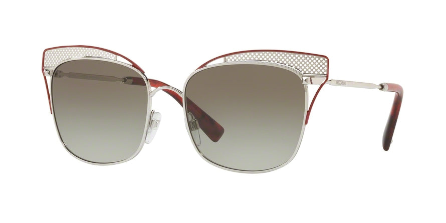 Valentino VA2017 Square Sunglasses  30328E-SILVER RED 55-17-140 - Color Map silver