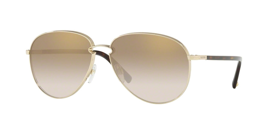 Valentino VA2021 Pilot Sunglasses  30037I-LIGHT GOLD 59-14-140 - Color Map gold