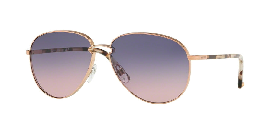 Valentino VA2021 Pilot Sunglasses  3004I6-ROSE GOLD 59-14-140 - Color Map pink