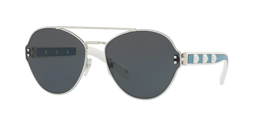 Valentino VA2025 Irregular Sunglasses  304087-SILVER/BLACK 60-16-140 - Color Map white