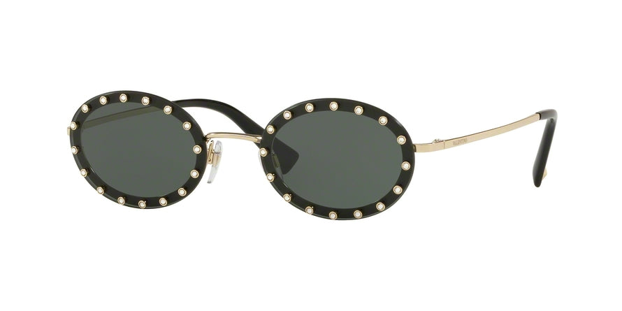 Valentino VA2027 Oval Sunglasses  300371-LIGHT GOLD 51-19-135 - Color Map green