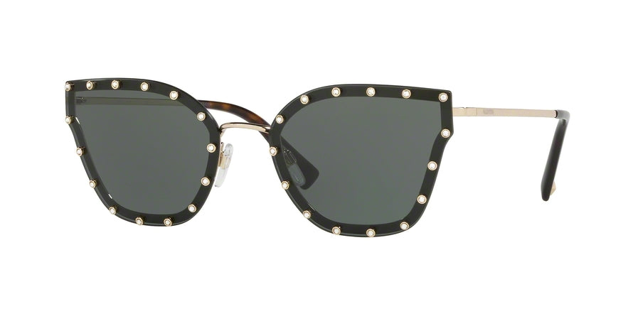 Valentino VA2028 Butterfly Sunglasses  300371-LIGHT GOLD 59-17-140 - Color Map grey