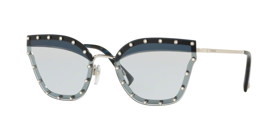 Valentino VA2028 Butterfly Sunglasses  300672-SILVER 59-17-140 - Color Map light blue