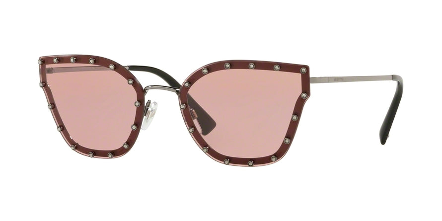 Valentino VA2028 Butterfly Sunglasses  301284-GUNMETAL RED 59-17-140 - Color Map red