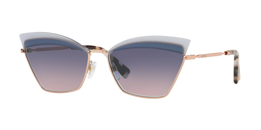 Valentino VA2029 Cat Eye Sunglasses  3004I6-ROSE GOLD 60-16-140 - Color Map blue