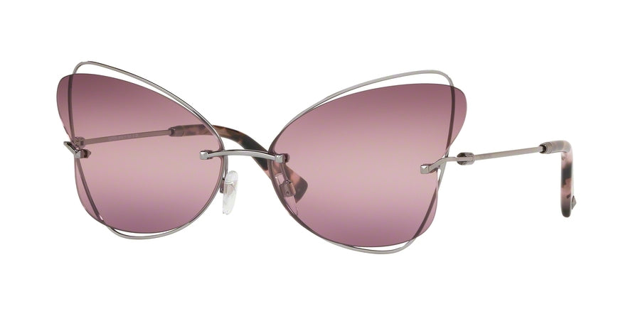 Valentino VA2031 Butterfly Sunglasses  3005W9-GUNMETAL 64-15-140 - Color Map pink