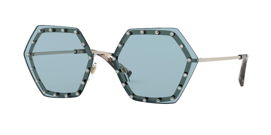 Valentino VA2035 Irregular Sunglasses  300380-LIGHT GOLD 62-16-140 - Color Map gold