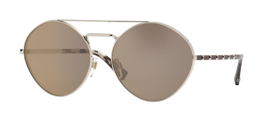 Valentino VA2036 Round Sunglasses  30035A-LIGHT GOLD 61-17-140 - Color Map gold