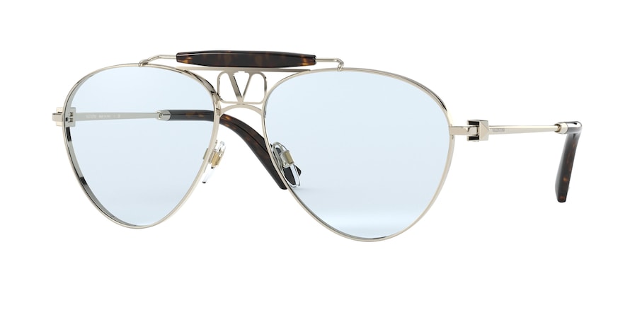 Valentino VA2039 Pilot Sunglasses  300372-LIGHT GOLD 59-16-140 - Color Map gold