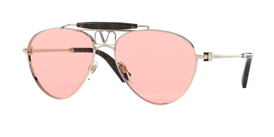 Valentino VA2039 Pilot Sunglasses  3003/5-LIGHT GOLD 59-16-140 - Color Map gold