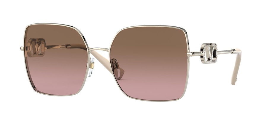 Valentino VA2041 Square Sunglasses  300314-PALE GOLD 59-17-140 - Color Map gold