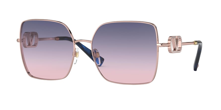 Valentino VA2041 Square Sunglasses  3004I6-ROSE GOLD 59-17-140 - Color Map bordeaux