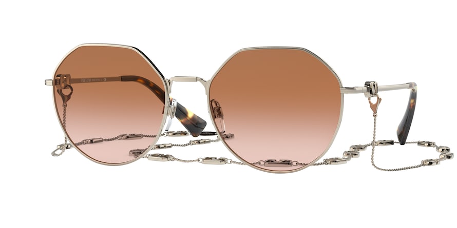 Valentino VA2043 Irregular Sunglasses  300313-PALE GOLD 57-19-140 - Color Map gold