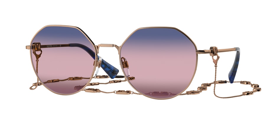 Valentino VA2043 Irregular Sunglasses  3004E6-ROSE GOLD 57-19-140 - Color Map bronze/copper