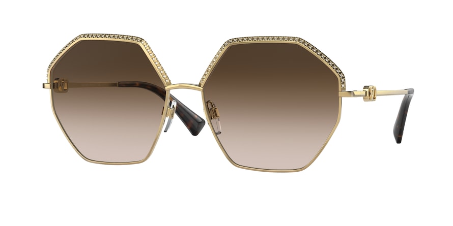 Valentino VA2044 Irregular Sunglasses  300213-GOLD 59-16-140 - Color Map gold