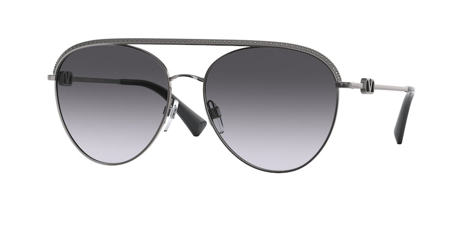 Valentino VA2048 Pilot Sunglasses  30398G-GUNMETAL 57-16-140 - Color Map gunmetal
