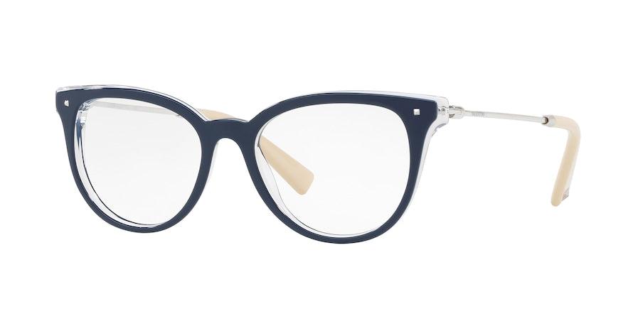 Valentino VA3005 Cat Eye Eyeglasses  5028-TOP BLUE ON CRYSTAL 49-17-135 - Color Map blue