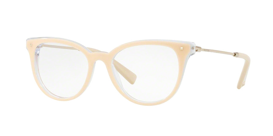 Valentino VA3005 Cat Eye Eyeglasses  5029-TOP POUDRE BEIGE ON CRYSTAL 51-17-135 - Color Map brown