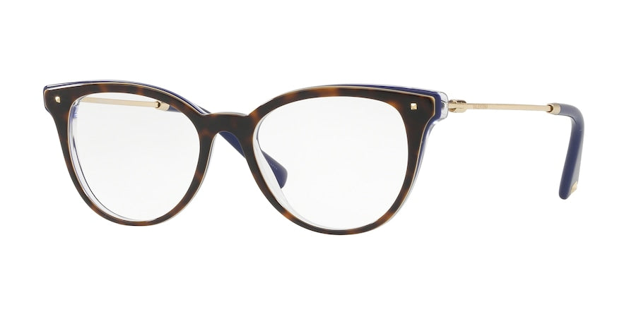Valentino VA3005 Cat Eye Eyeglasses  5051-TOP HAVANA/BLUETTE/ CRYSTAL 51-17-135 - Color Map havana