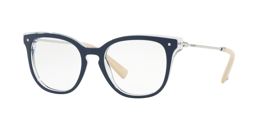 Valentino VA3006A Cat Eye Eyeglasses  5028-TOP BLUE ON CRYSTAL 51-18-135 - Color Map blue
