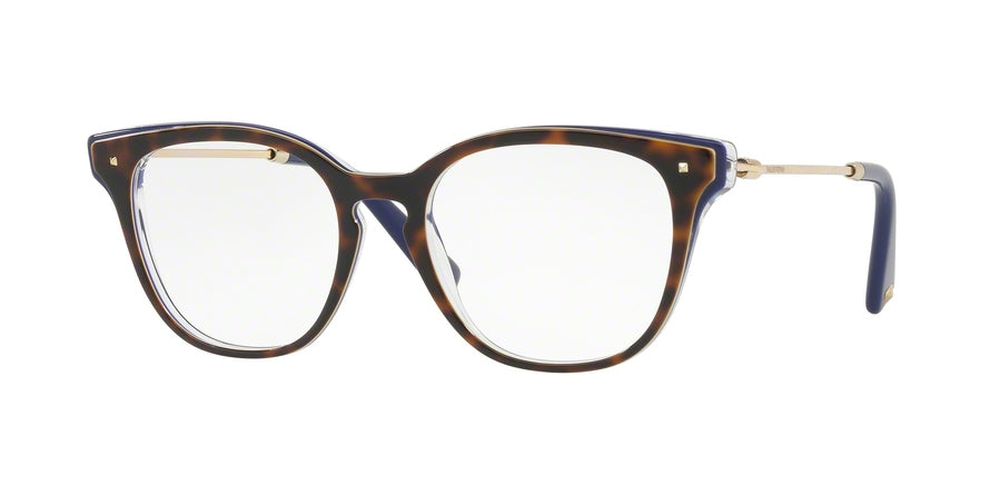 Valentino VA3006 Square Eyeglasses  5051-TOP HAVANA/BLUETTE/ CRYSTAL 51-18-135 - Color Map havana