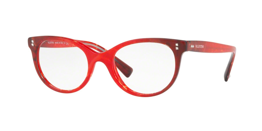 Valentino VA3009A Oval Eyeglasses  5033-RED MURBLE GRADIENT BLACK 52-19-140 - Color Map red
