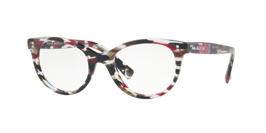 Valentino VA3009 Oval Eyeglasses  5039-STRIPED PINK HAVANA 54-19-140 - Color Map pink
