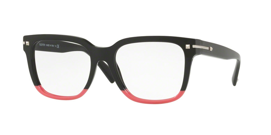 Valentino VA3012A Square Eyeglasses  5015-BLACK/CORAL 53-17-140 - Color Map black
