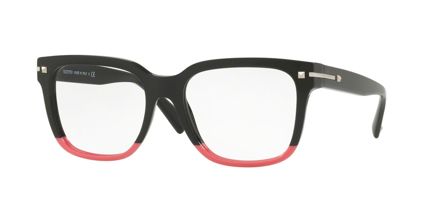 Valentino VA3012 Square Eyeglasses  5015-BLACK/CORAL 53-17-140 - Color Map black