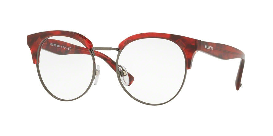 Valentino VA3015 Phantos Eyeglasses  5020-RED HAVANA 51-18-140 - Color Map gunmetal