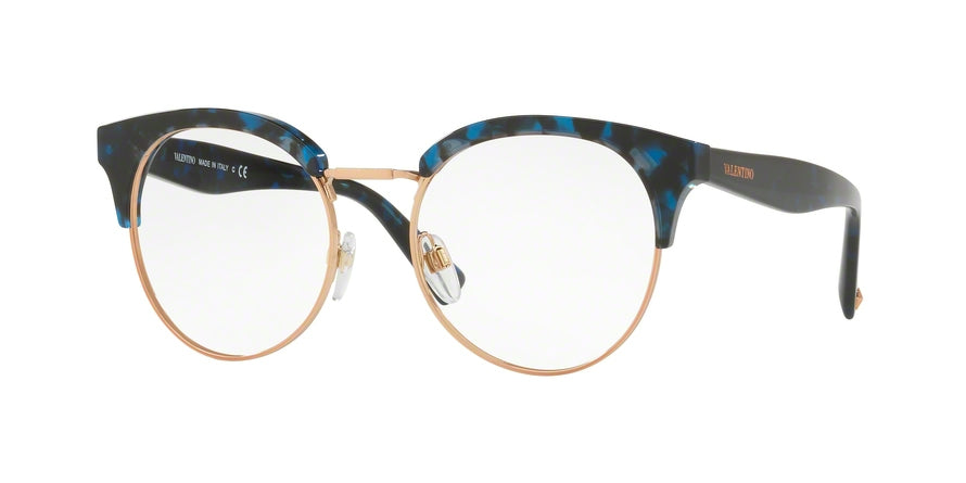 Valentino VA3015 Phantos Eyeglasses  5031-HAVANA BLUE 51-18-140 - Color Map pink