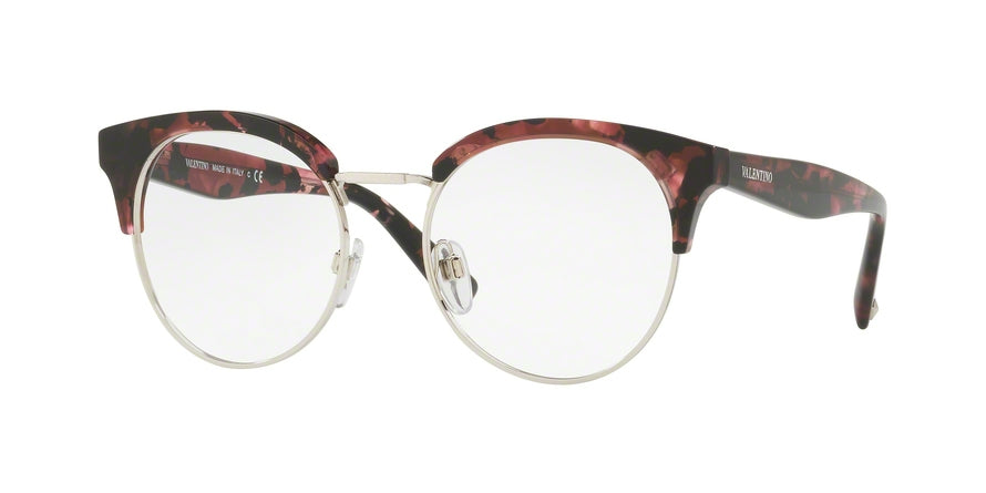 Valentino VA3015 Phantos Eyeglasses  5032-HAVANA DARK PINK 51-18-140 - Color Map silver