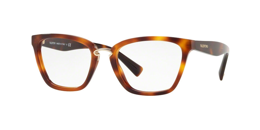 Valentino VA3016A Rectangle Eyeglasses  5011-LIGHT HAVANA 53-19-140 - Color Map havana