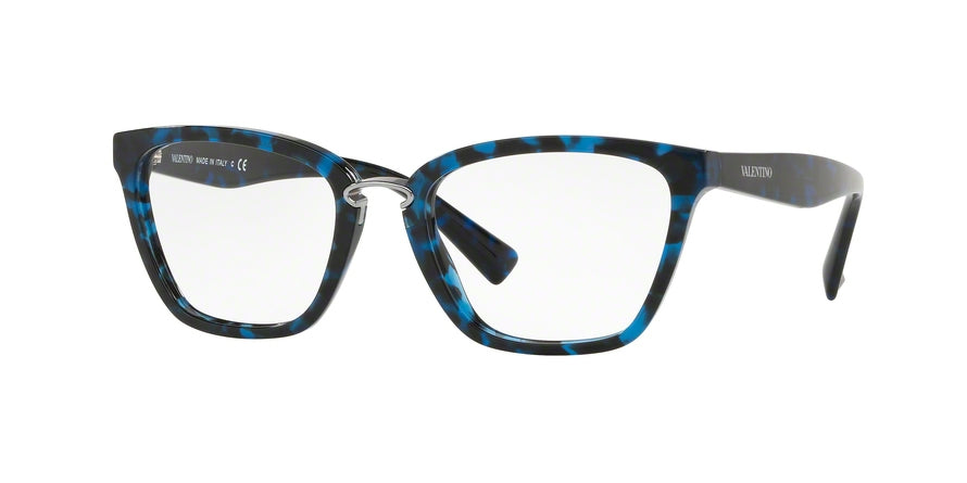 Valentino VA3016 Rectangle Eyeglasses  5031-HAVANA BLUE 53-19-140 - Color Map blue