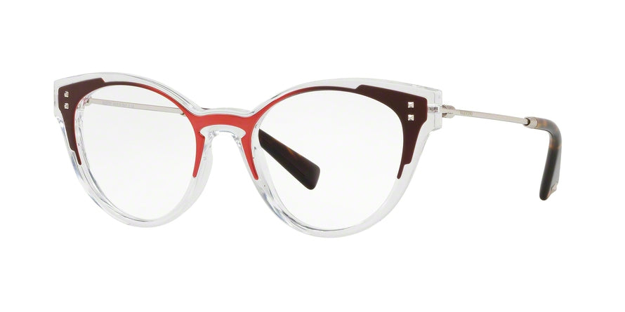 Valentino VA3018 Oval Eyeglasses  5072-TRASP/RED MATTE MARC 50-18-140 - Color Map red