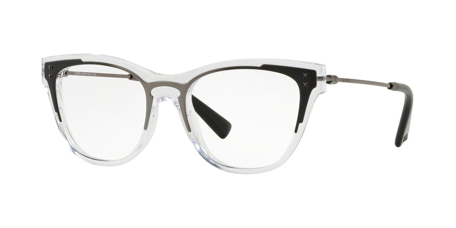 Valentino VA3019 Square Eyeglasses  5070-TRASP/RUTHENIUM MATTE BLACK 51-18-140 - Color Map black