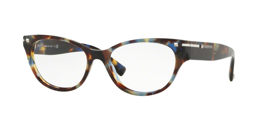 Valentino VA3020 Oval Eyeglasses  5068-HAVANA BLUE 54-17-140 - Color Map blue
