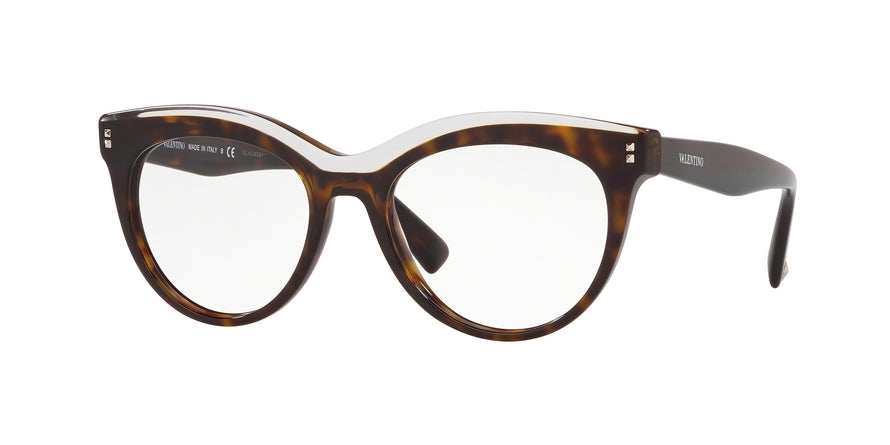 Valentino VA3022 Oval Eyeglasses  5137-HAVANA/CRYSTAL 52-18-140 - Color Map havana