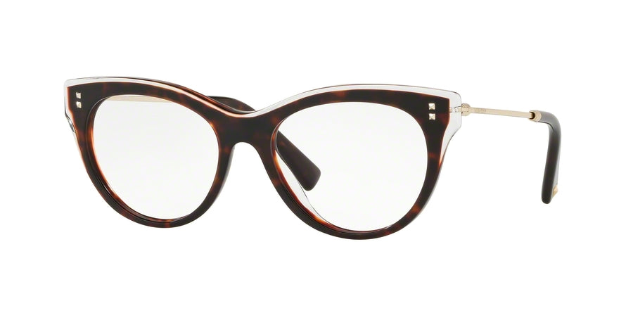 Valentino VA3023 Oval Eyeglasses  5087-TRASPARENT/HAVANA/TRASPARENT 52-17-140 - Color Map havana