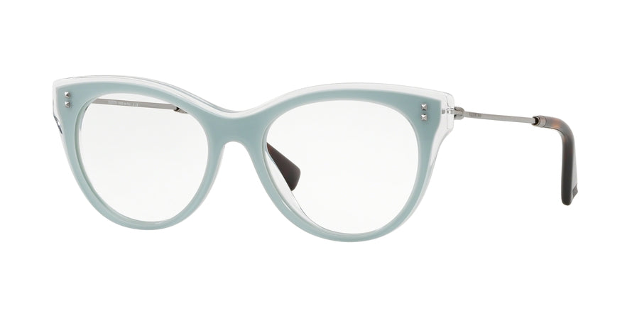 Valentino VA3023 Oval Eyeglasses  5089-TRASPARENT/SAGE/TRASPARENT 50-17-140 - Color Map green