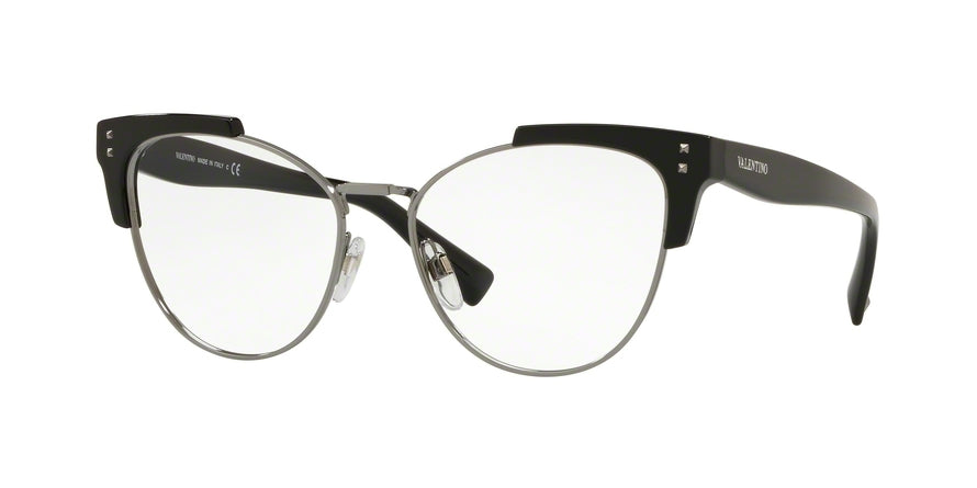 Valentino VA3027 Cat Eye Eyeglasses  5001-BLACK/GUNMETAL 53-16-140 - Color Map black